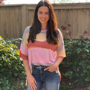 Pink Ombré Oversized Tee
